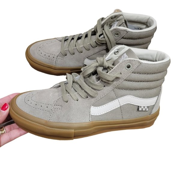 Vans Other - BRAND NEW Vans Skate Sk8-Hi Khaki & Gum Skate Shoes, size Men's 5.0